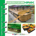 pinewood vege rack for hypermarket/fruit display stand for supermarket